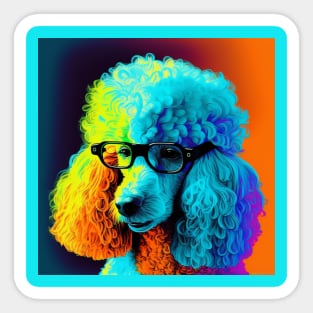 Nerdy Pop Art Poodle Sticker